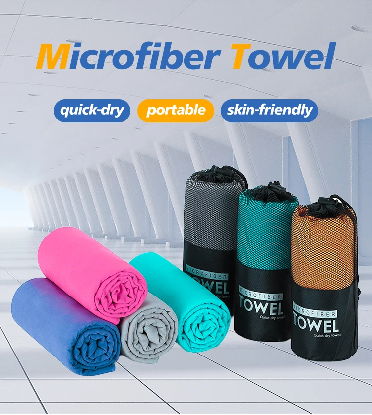 LAFROI 3-Pack Quick Dry Gym Sports Towel – 39x11 Inch, 100% Polyester, Multicolored, Soft & Absorbent