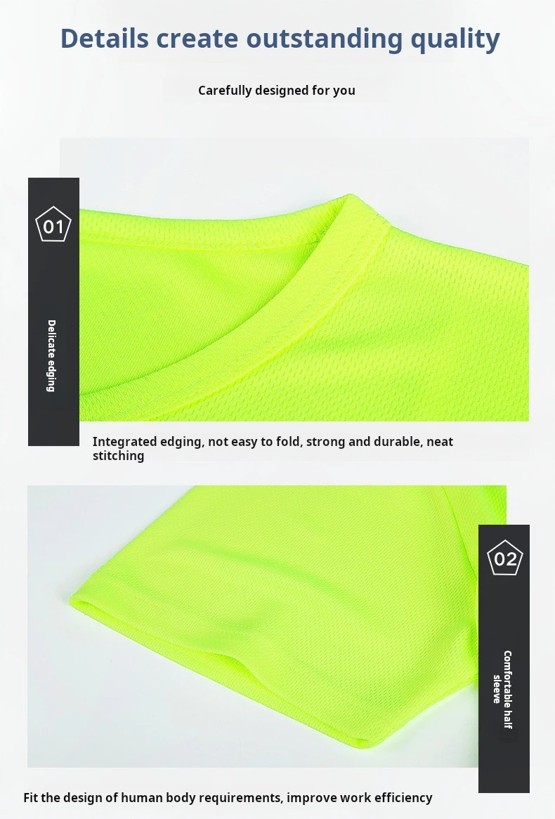 Customized Logo Construction Workwear Reflective Clothing Quickdry T-shirt Reflective Safety Clothes