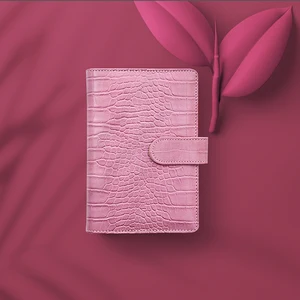 Custom for Girl A5 A6 PU Leather Money Organizer Cash Loose Leaf Pink Planner Notebook Budget Binder Planner with Cash Envelopes