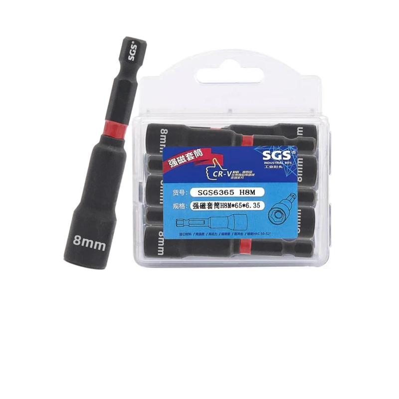 MOYOTEC Factory Direct Black Phosphating Magnetic Nut Driver 1/4'' Hexagon 65mm Driver Wind Nut Sett
