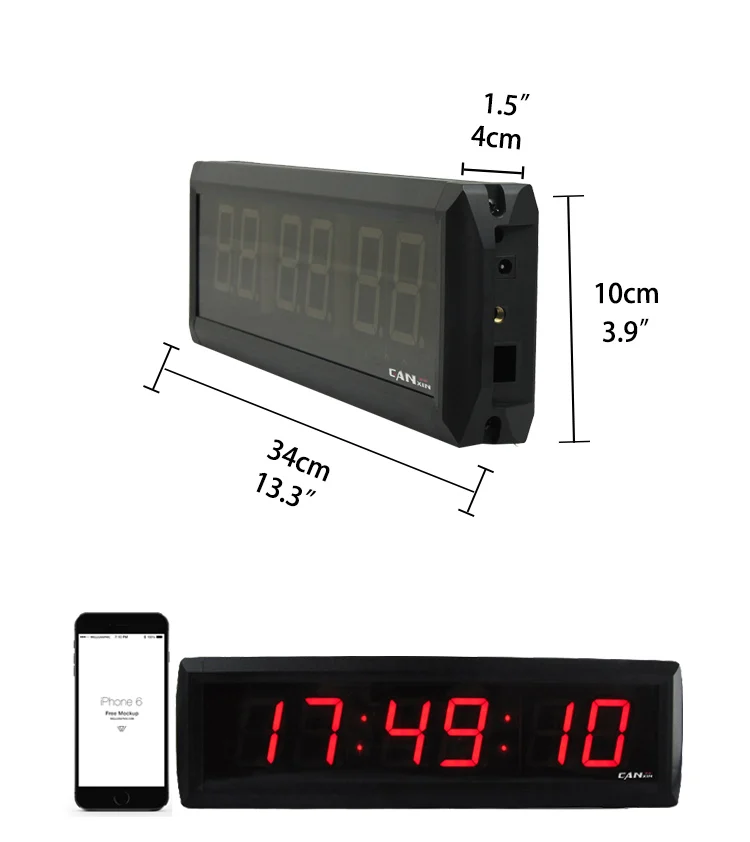 Đồng Hồ Kỹ Thuật Số Wifi Trong Nhà Không Dây Màu Vàng 6 Chữ Số 1.8 Inch Bán Chạy