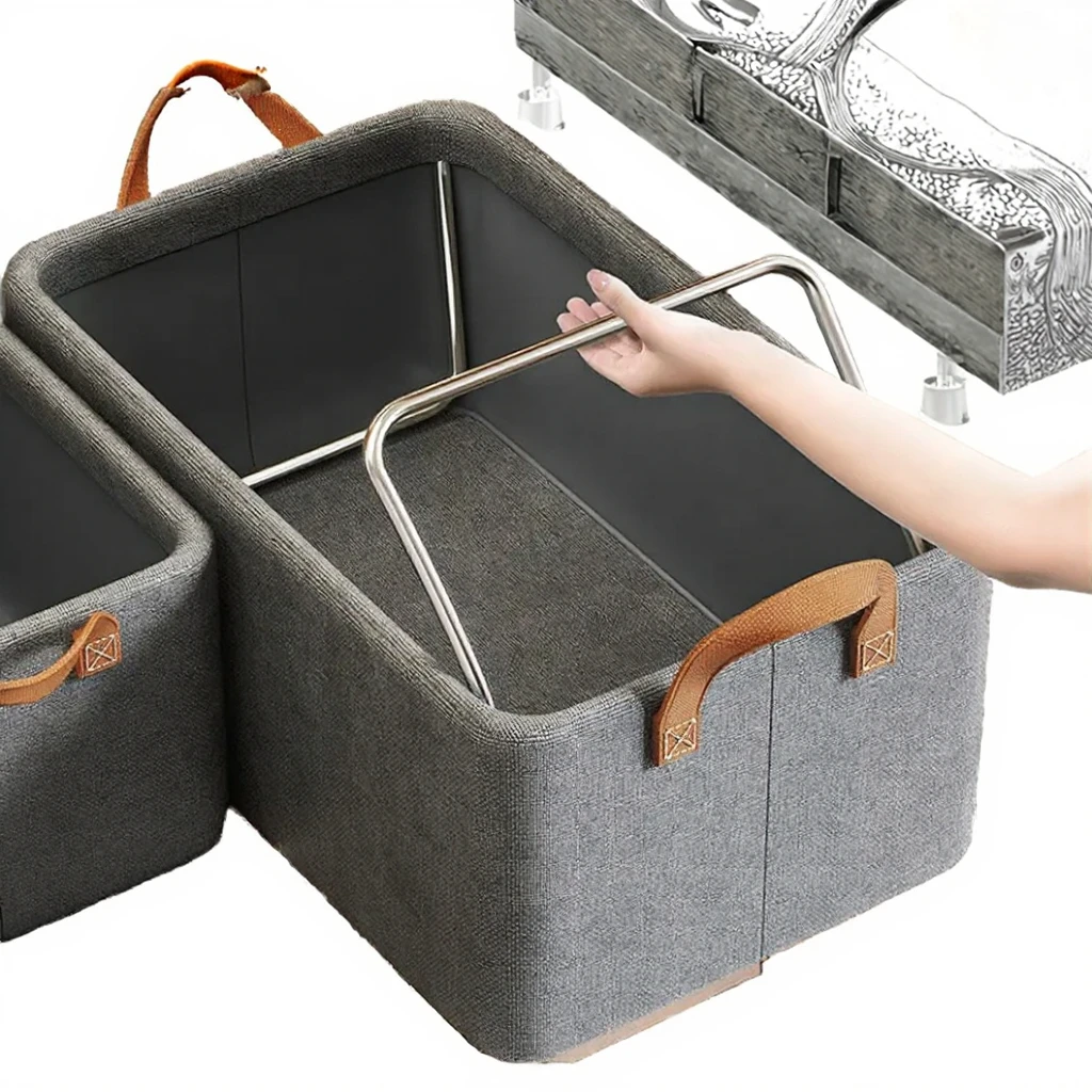 Foldable Storage Folding Box Thick Non-Woven Fabric Collapsible Toy and Clothing Storage Rectangle Shape factory