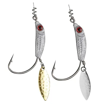 Cheery HK00486 Weighted Twistlock Fishing Jig Heads Blade Attachment for Stream River Lake-Swimbait Crankbait Spinner Bait Hooks – Soft Lure – view 2
