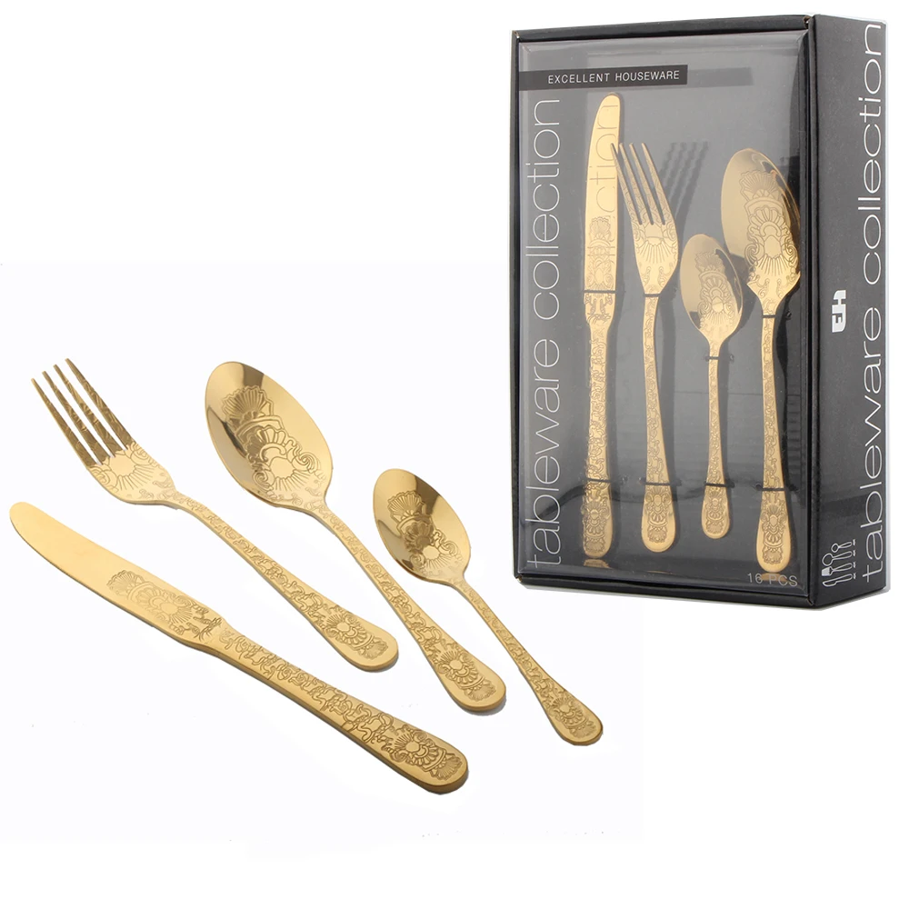 ZARA HOME カトラリーセット　ゴールド 3-PIECE GOLDEN STEEL FLATWARE SET | Zara Home United States
