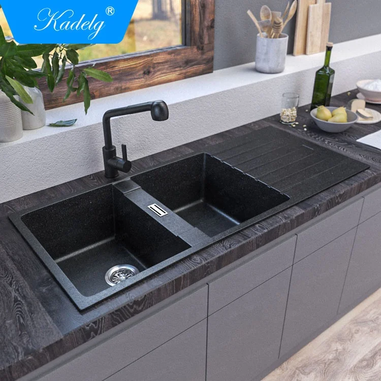 Style Rectangular New Modern Wash Basin Kitchen Sink With Drain Board