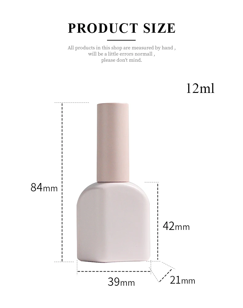 Luxury Sale 12ml Cute Pink Empty Luxury Square Nail Polish Bottle For ...