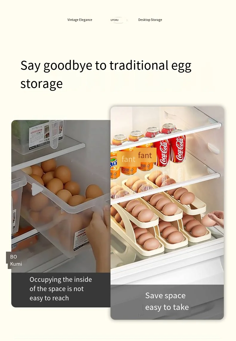 Egg storage box Side of refrigerator storage rack Kitchen special for egg tray Food grade multi-layer egg carton manufacture