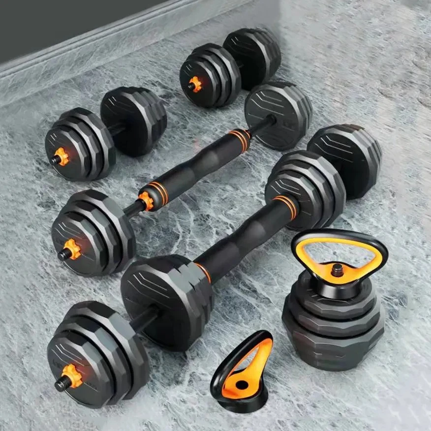 6 In 1 50kg Fitness Equipment Cast Iron Dumbbells Gym Weights Adjustable Dumbbell And Barbell Set supplier