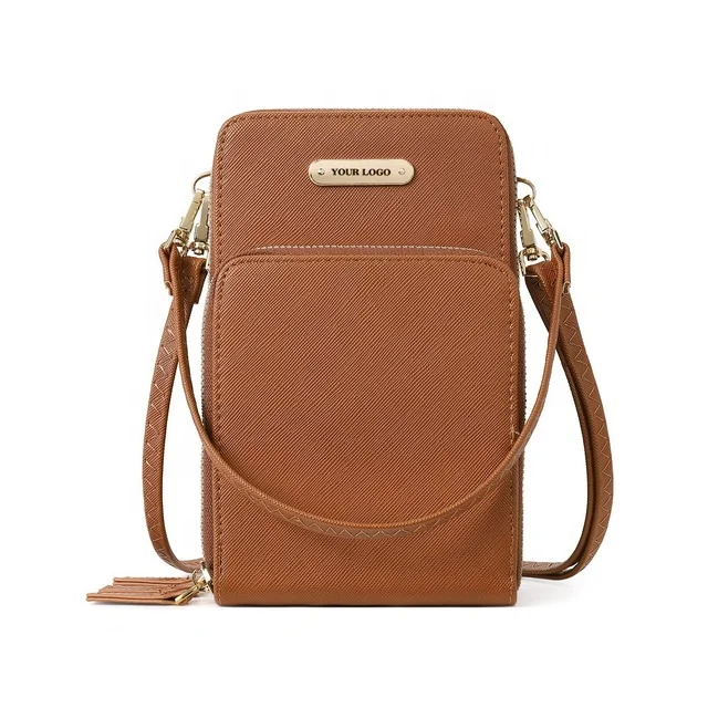 Sac à main en cuir de couleur marron pour femme, sacoche pour - Main Image