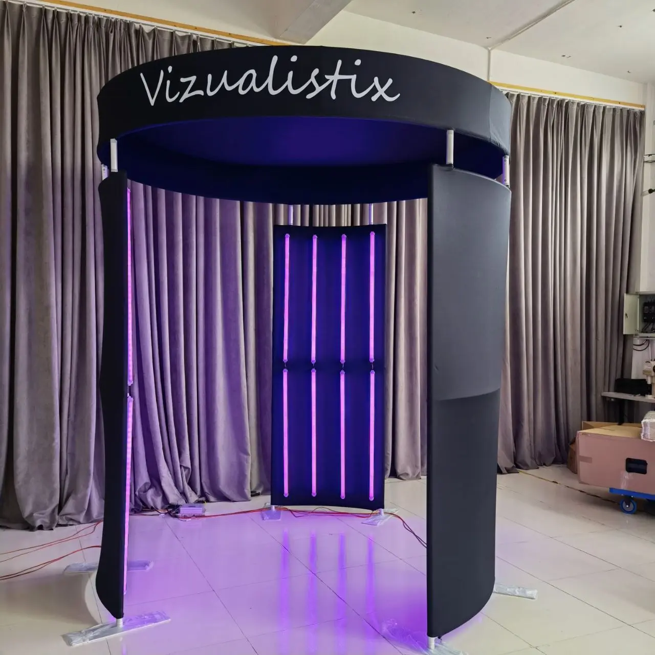 Latest 360-Degree Vogue LED Photo Booth Enclosure 10ft Advertising Stand with Newest Event Features