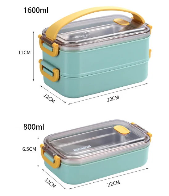 Office and Students 304 stainless steel double insulated bento lunch box portable