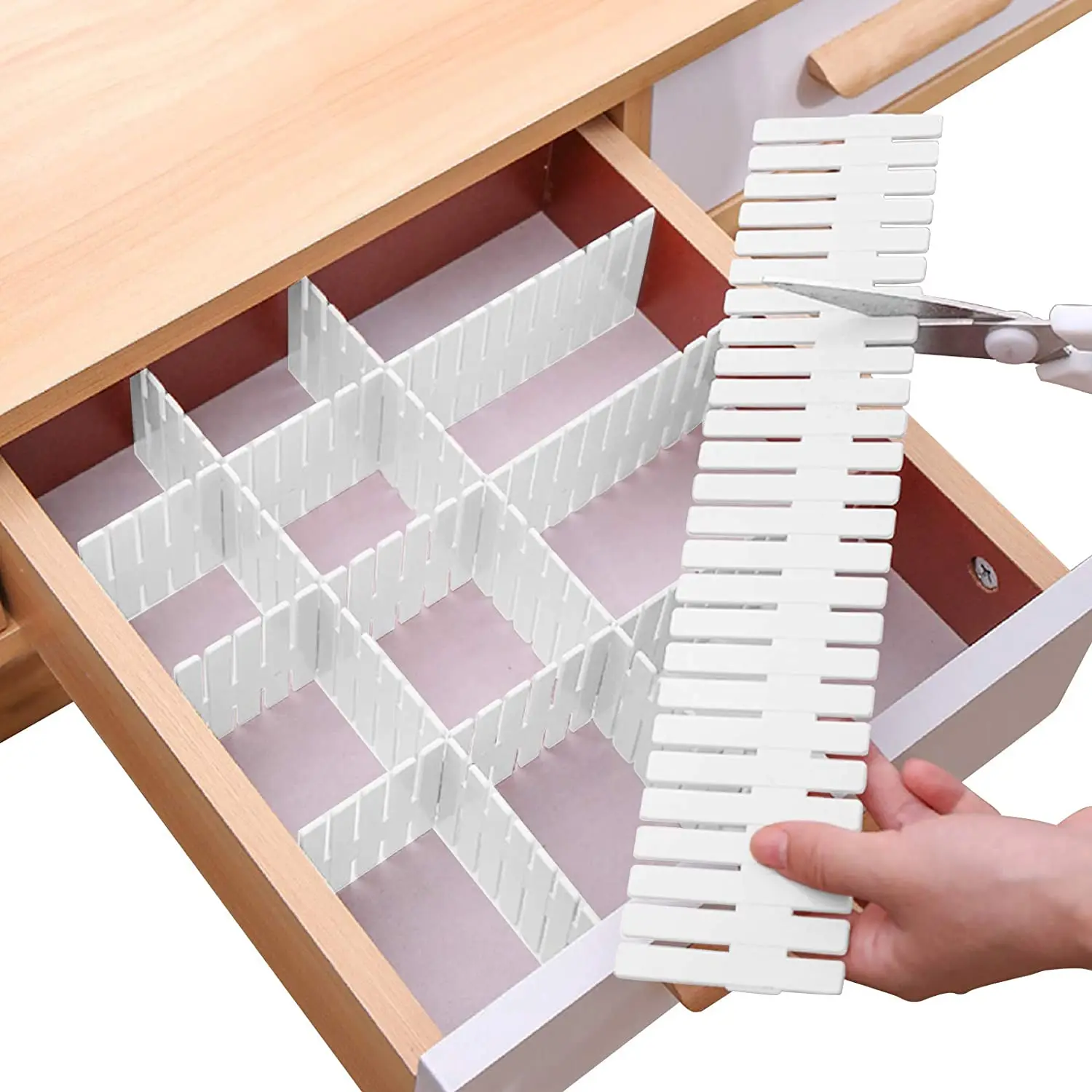4 Pcs PACK Adjustable Organizer Drawer Divider Drawer Separator  Underwear Socks Household Combination Plastic Drawer Dividers