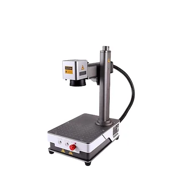 Mini 20w 30w portable fiber laser marking machine Laser marker support rotary for rings Lightburn Compatible