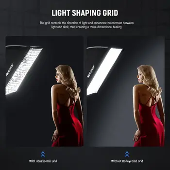 NEEWER 24"x35" Quick Setup Foldable Rectangular Strip Softbox Bowens Mount with Diffusers/Honeycomb Grid/Bag, Compatible with detail image