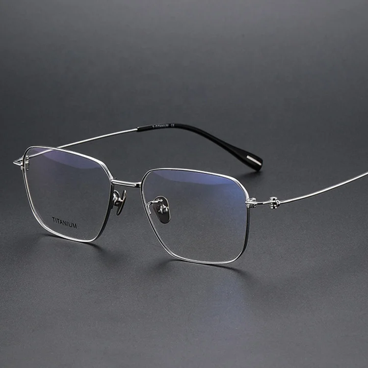 Matte Black Eyeglass Frames Titanium Luxury for Men