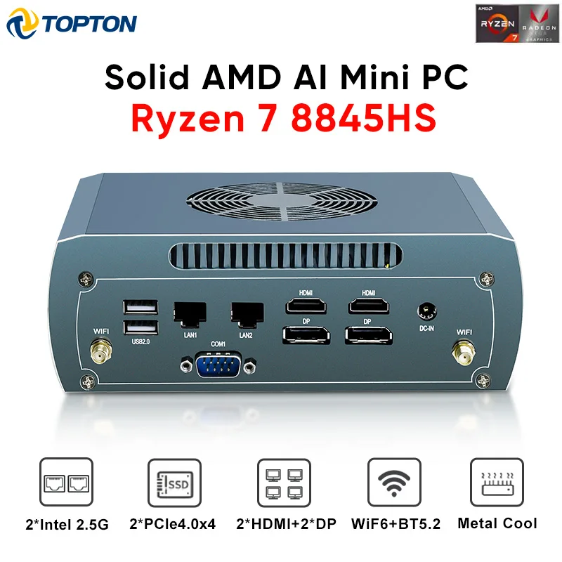 Topton FU03 Mini PC - AMD Ryzen 7 8845HS Industrial Gaming