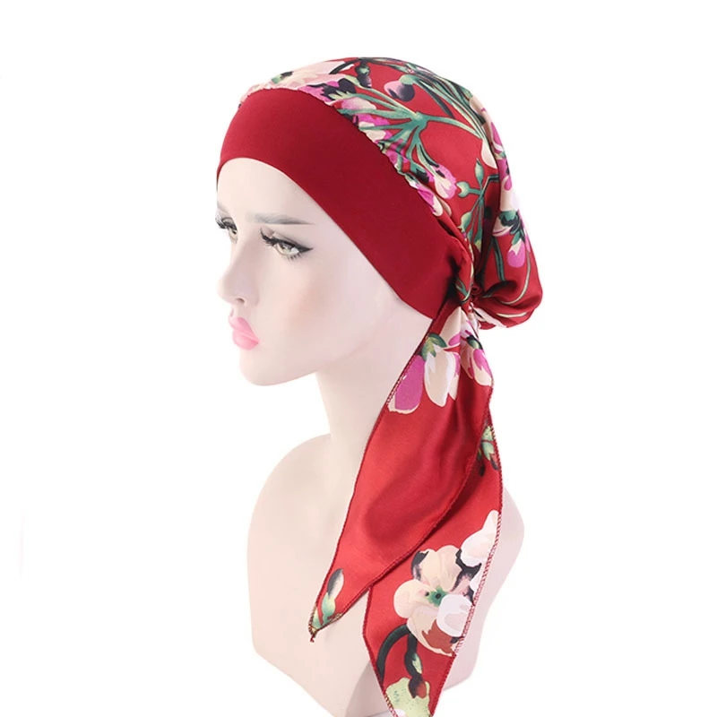 Dry Elastic Cotton Headscarf Bandana Pirate Hat MuslimTurban Hair Loss Cap
