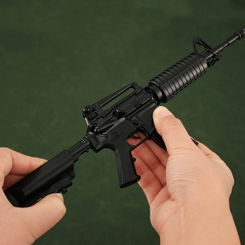 Cheap Realistic Toy Guns Metal Model 28cm Toy Rifle  Model Gun 1:3 AR15 M4A1  Mini Assembly Gun Toy for Adults