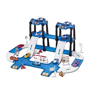 EPT Toys Wholesale Hot Selling 64pcs Swat Police Parking Lot Toys with 6pcs Mini Car