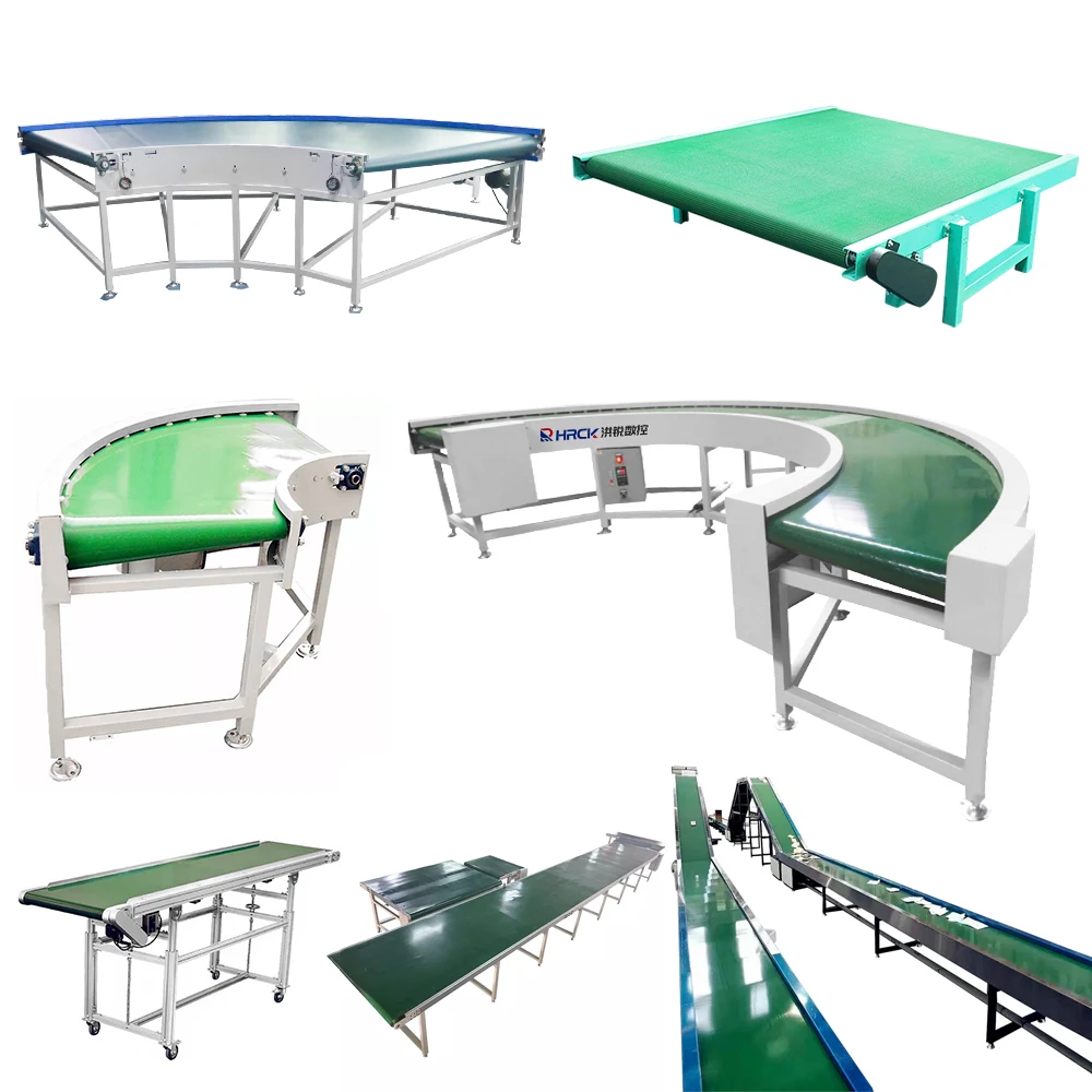 Automatic Powered Motor Green Pvc Belt Conveyor Production Assembly Line Machine