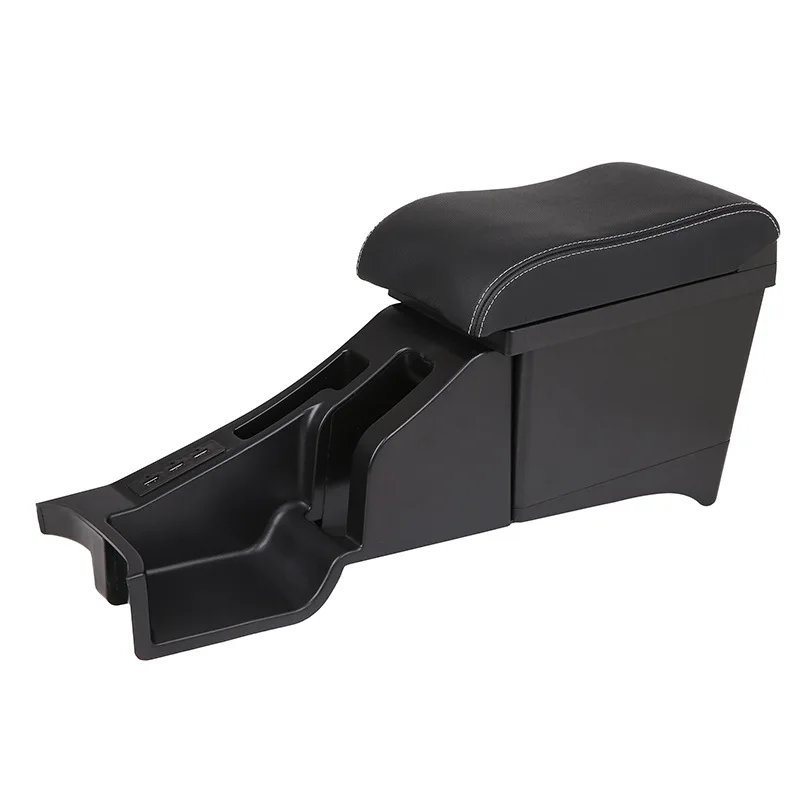 product custom leather split type universal car arm center console storage box central universal armrest box-5