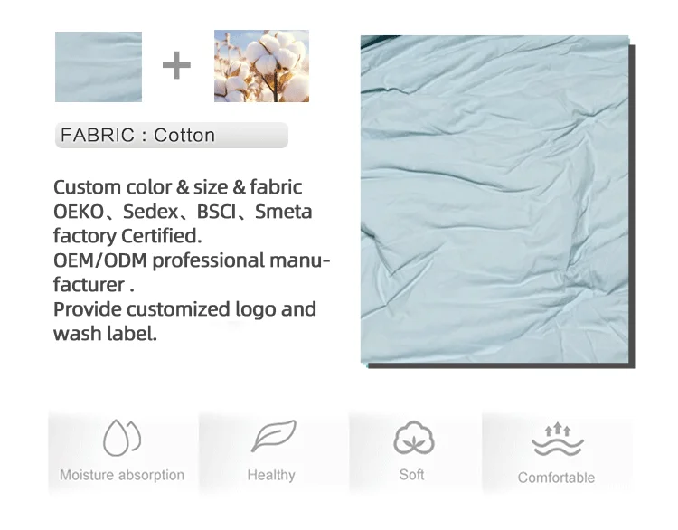 All Seasons Color-matching Design Lightweight Soft 100% Cotton Quilt Duvet Bedding Set manufacture