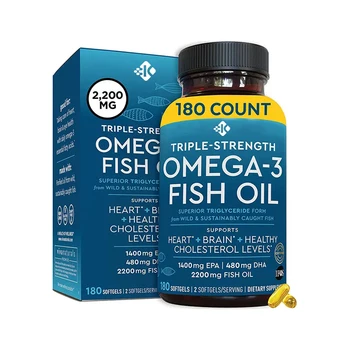 Private Label Factory Direct Wholesale Omega 3 Fish Oil Softgels for Healthy Heart