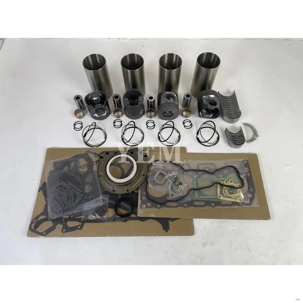 Rebuild Kit With Bearings Piston Ring Liner Cylinder Gaskets Bearings Piston Fit for Perkins 1004-40T Forklift Excavator Loaders
