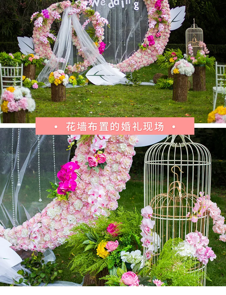Wholesale Artificial Flower Wall Panel Silk Flower Wall Decoration White Flower Wall For