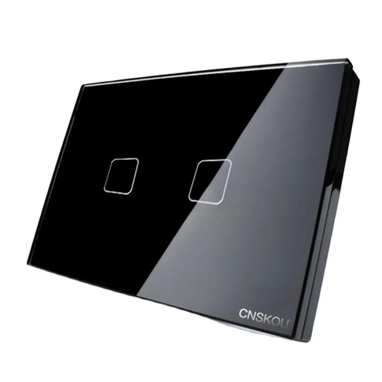 Cnskou Useful Us Smart Switch 2gang 1way Glass Panel Energy Saving Home