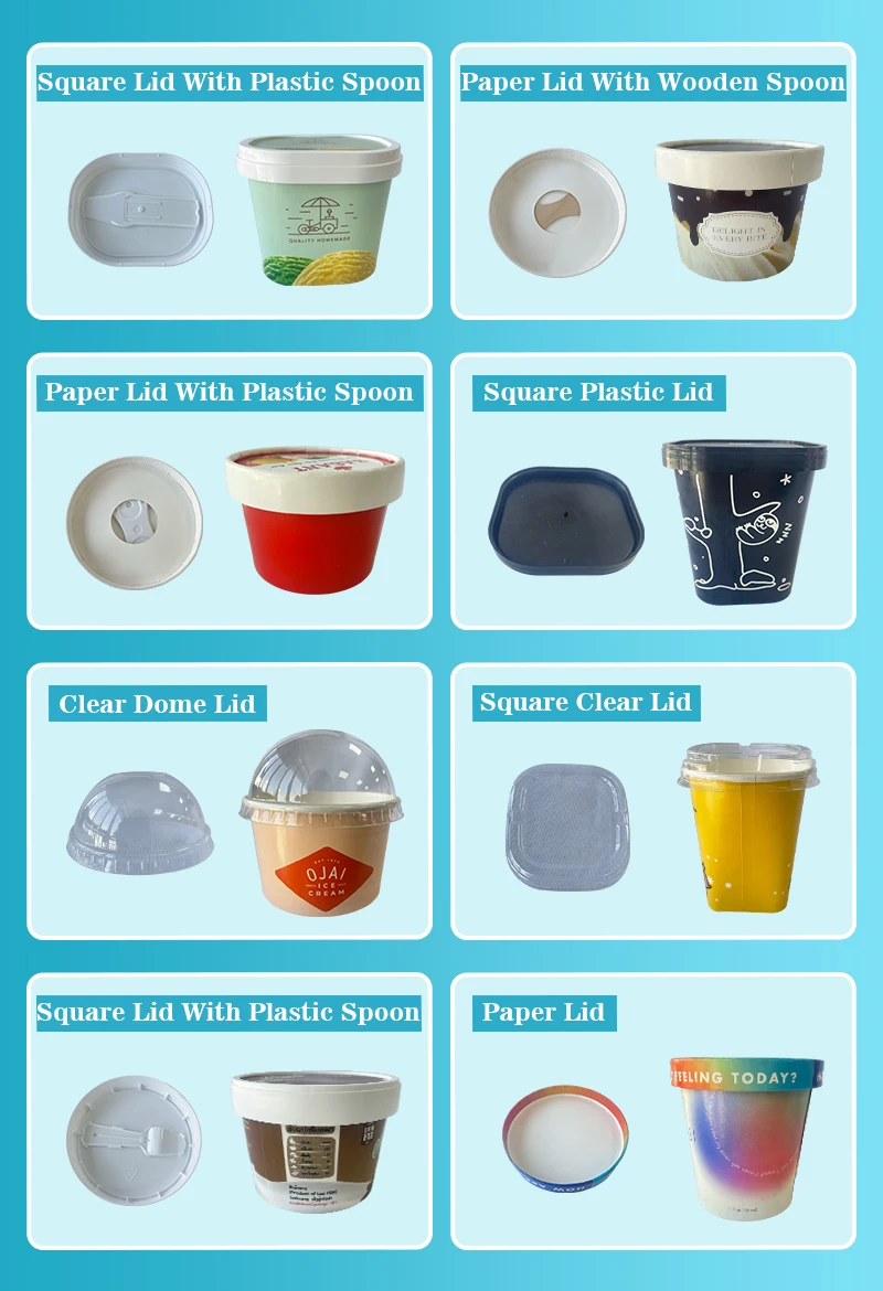 Hot Selling Square Ice Cream Paper Cups Container With Lid| Alibaba.com