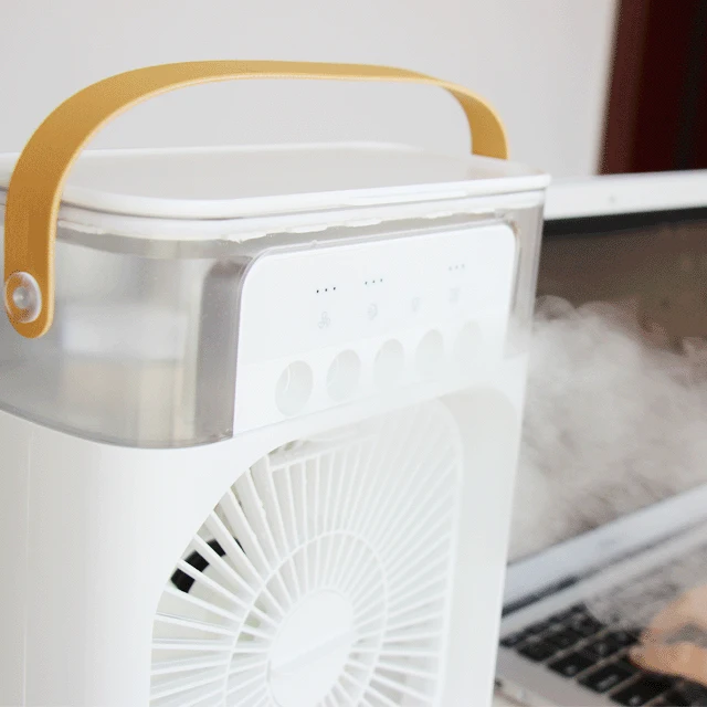 2021 Verkaufsschlager: USB-Luftkühler mit Nebelfunktion, Mini-Tischventilator, 3 Geschwindigkeitsstufen, elektrisch, aus Kunststoff, für den Haushalt_voghion.com