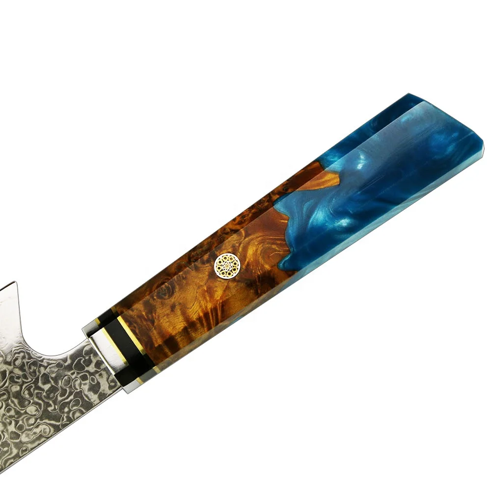 YangJiang Amber Products Vg10日本製ダマスカススチールナイフウッド