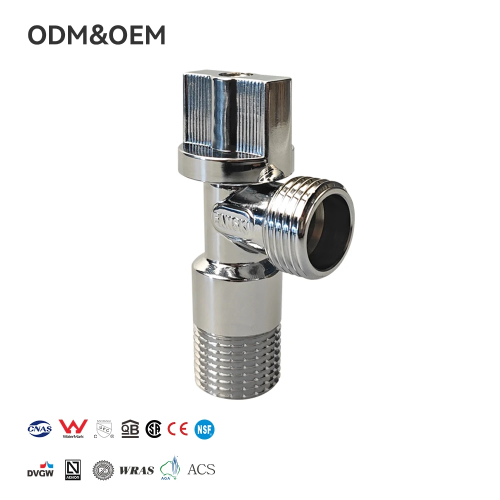 Brass High-Flow Stem Angle Valve Toilet Water Heater Full Open and Close  2 Way Male Forged Brass Angle Valve