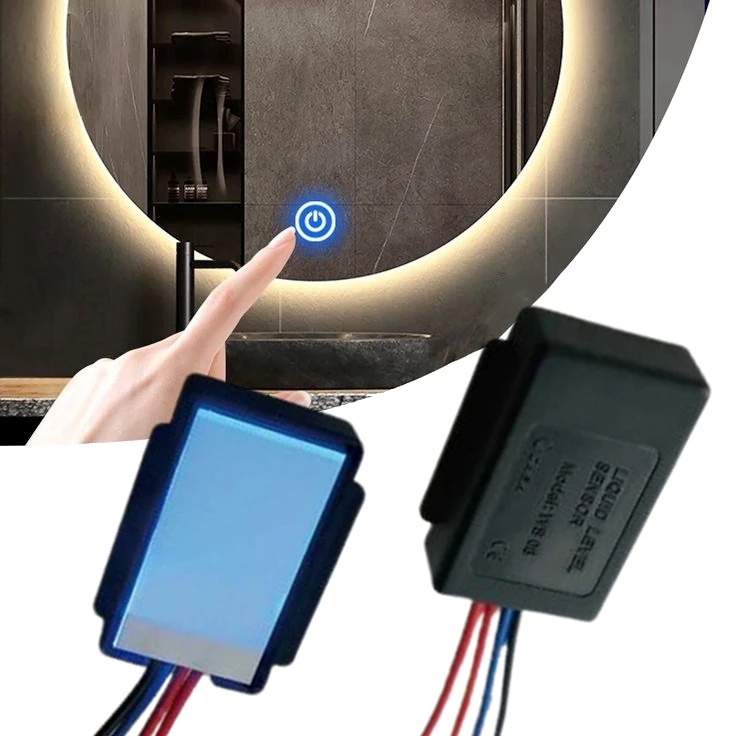 12V Mirror Switch LED Light Mirror Touch Sensor Display Touch Button Switch Bathroom Cabinet LED Mirror Touch Sensor Switch