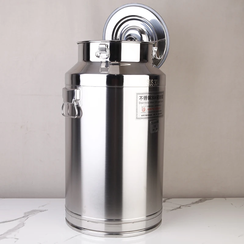 Stainless Steel Milk Container Transportation Pot Metal Milk Cans Large Capacity Insulation Barrel_0