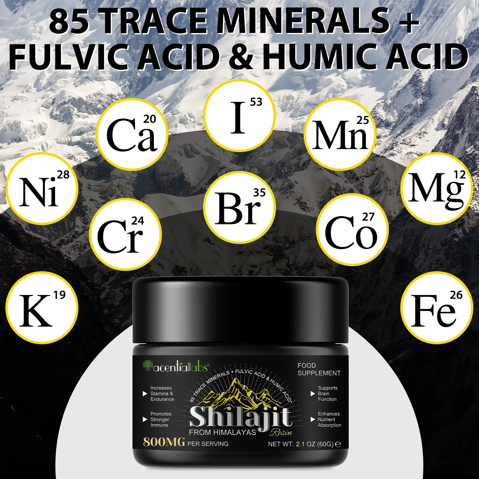 Shilajit Pur 100% Himalaya - Acide Fulvique Biologique - Résine Puissante - Soutien énergie Et Vitalité