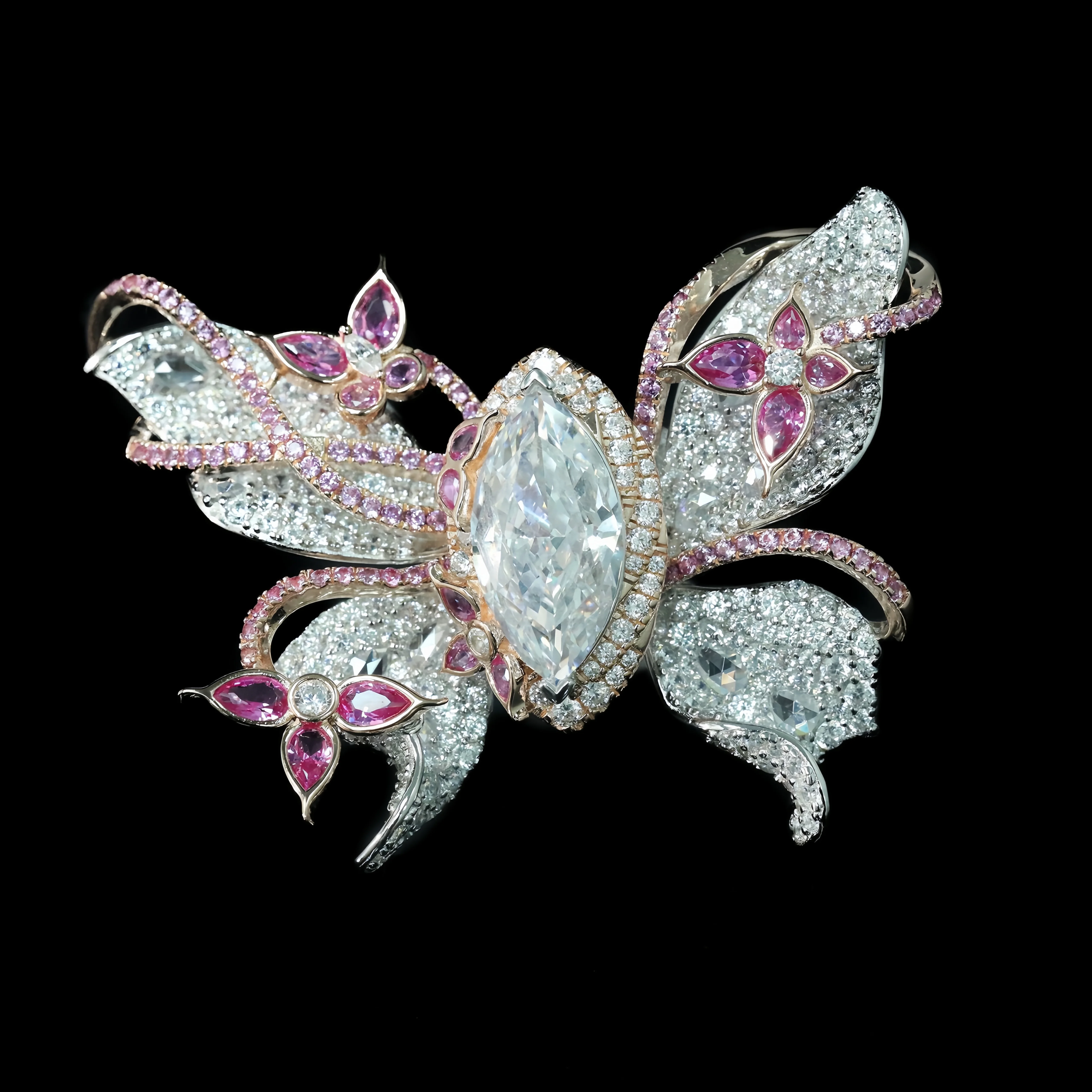 MUSHAN Jewelry Factory Luxury 5A High Carbon Diamond 3D Butterfly Ring 925 Sterling Silver Promise Engagement Wedding Rings Set