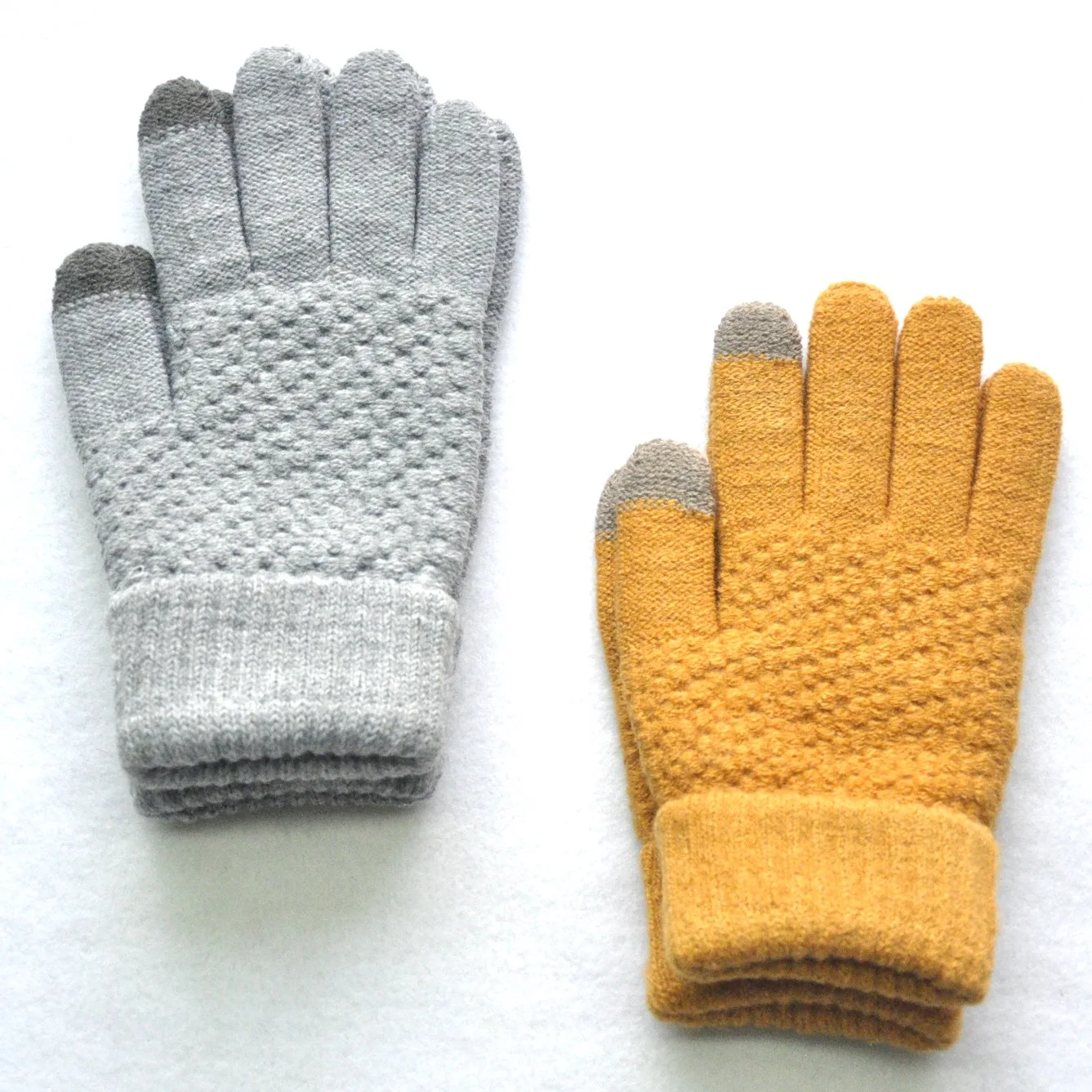 Оптовая продажа шерстяные перчатки для взрослых зимние теплые коллекционные с рисунком ананаса жаккардовые тканевые