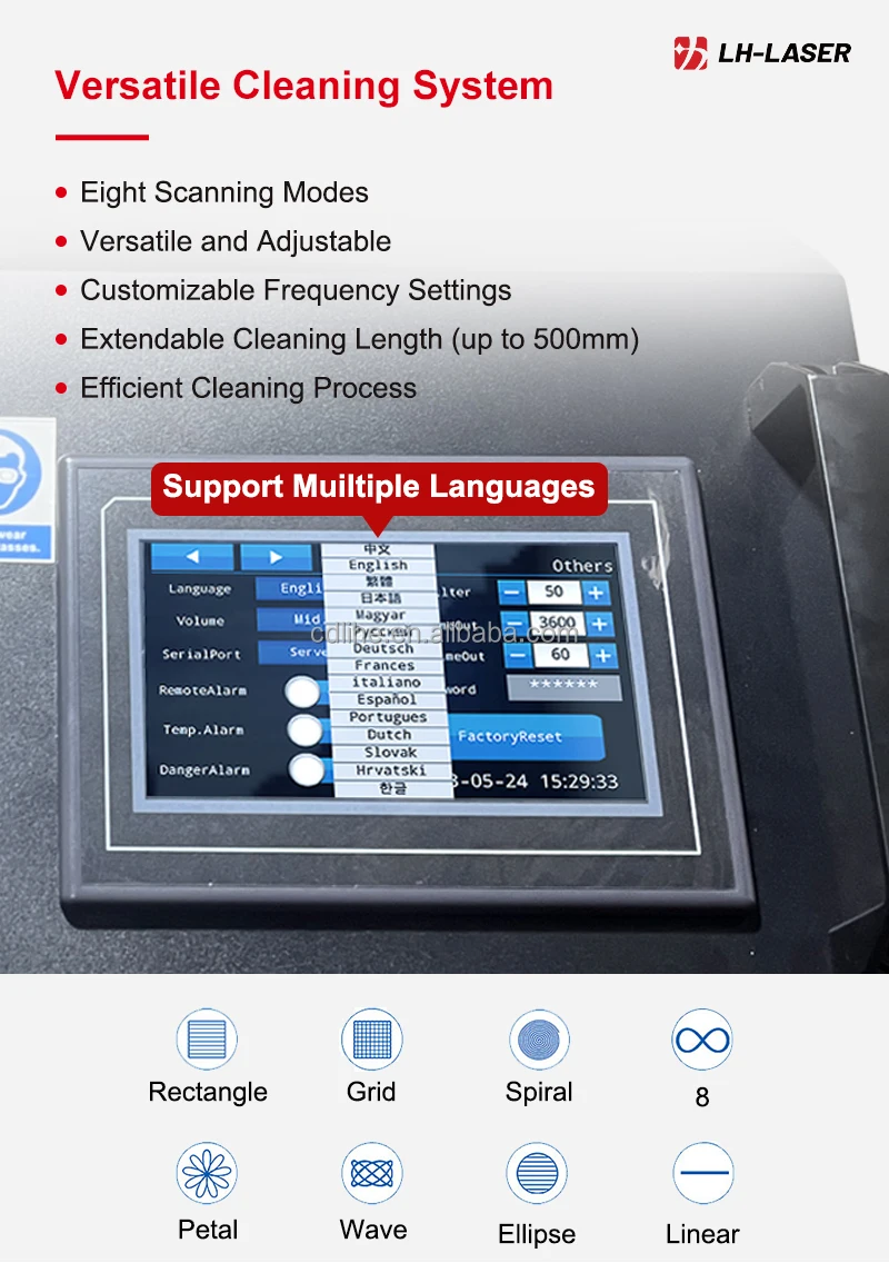 product-750-1065 300W Pulsed Laser Rust Removal Machine Handheld/Cart Type for Metal Paint Cleaning OEM ODM