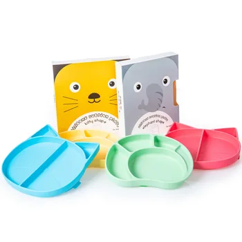 Custom Silicone Suction Animal Shape Plate Divided Plate Food Grade Silicone Bowl