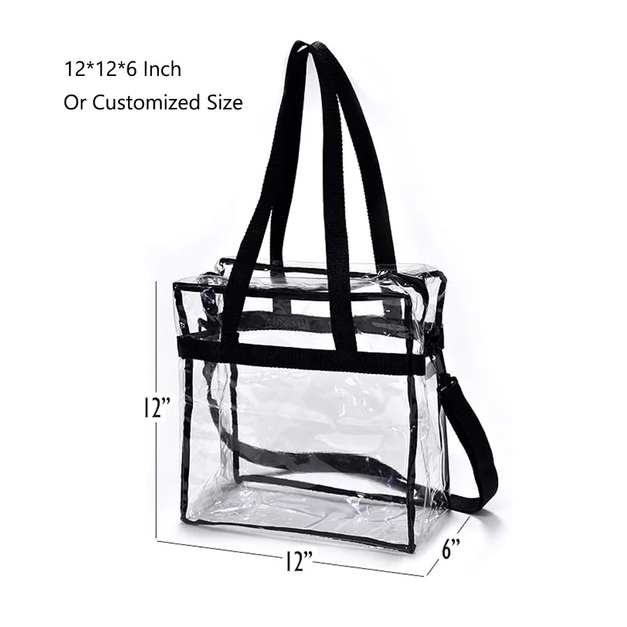 Clear PVC Tote Bag with Zipper - Stadium Approved