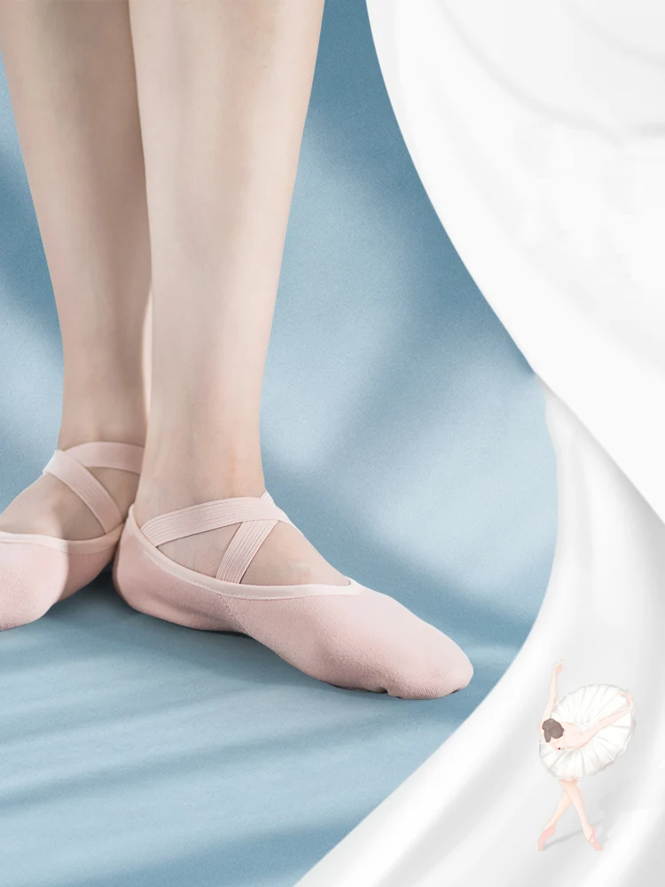 Складная высокая эластичная балетная Женская танцевальная обувь