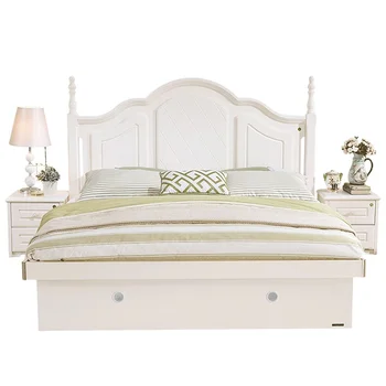 120609 Korean style princess double bed white bed frame