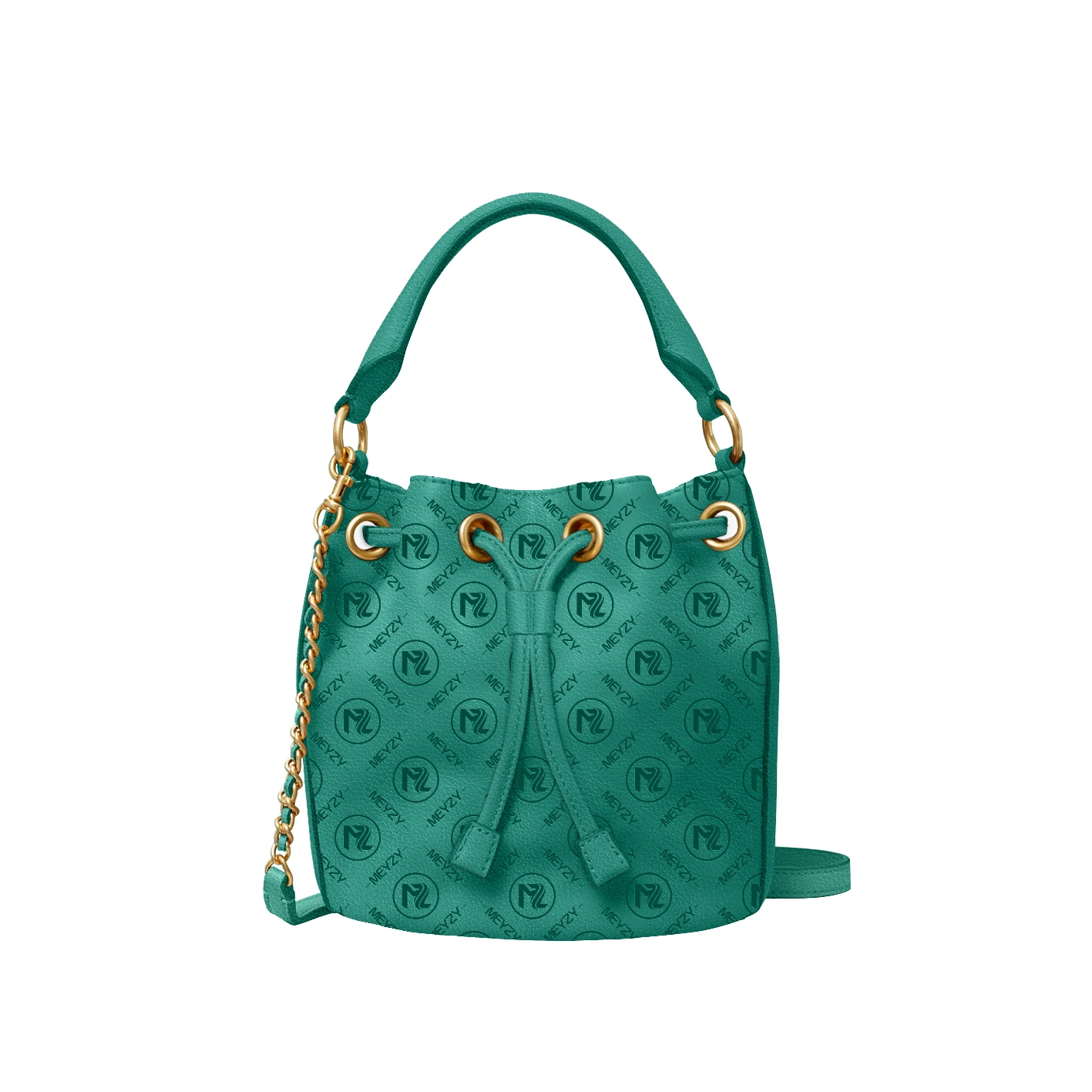 Solid Color Pu Women's Soft Small Leather Shoulder Bucket Bags For