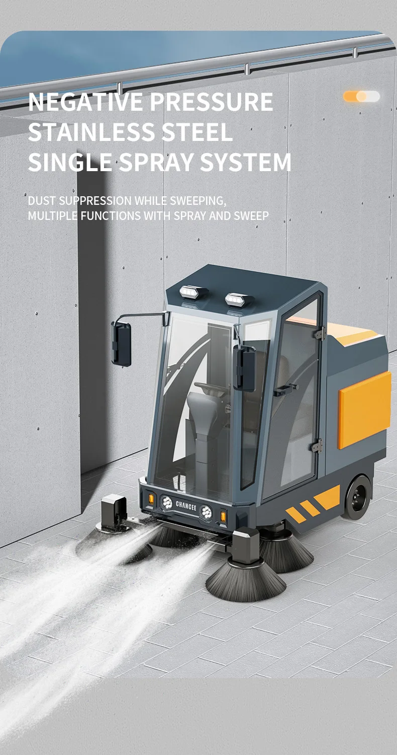 Chancee U190c Battery Operated Parking Lot Vacuum Sweeper Automatic