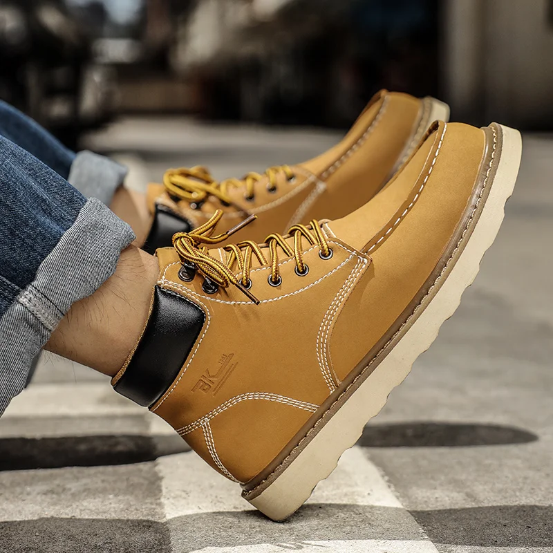 Shoes Martin Shoes Autumn And Winter High Top Men's Fashion Trendy New Boots Casual Leather Business Boots