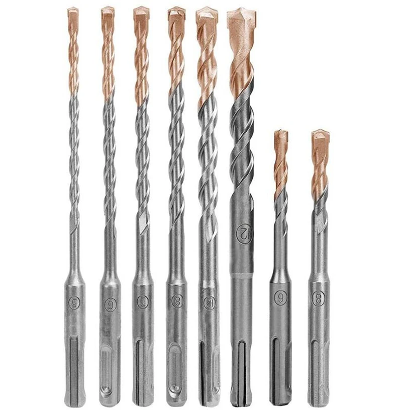 40cr Cross Tip 4 Cutters Double Flutes Copper Plating Sds Plus Hammer