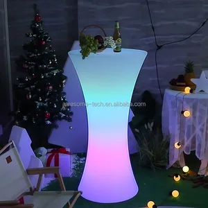 Outdoor Portable Colorful Led Wireless Plastic Glow Furniture for Party Event Wedding Banquet Slim Waist Design
