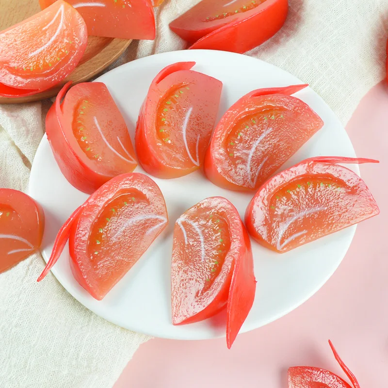 Simulated tomato slice model display fake vegetable tomato ornament prop